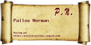 Pallos Norman névjegykártya